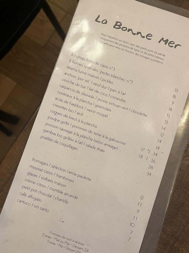 La Bonne Mer - Menu Image 1